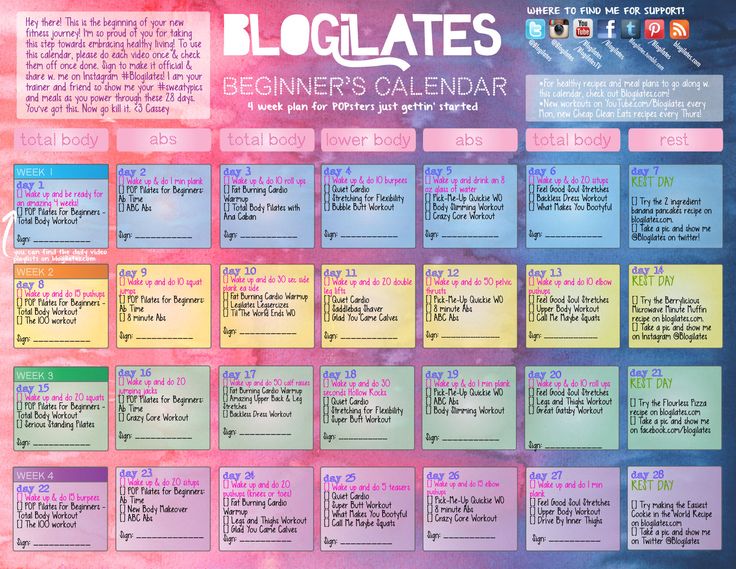 25+ beste ideeën over Blogilates beginner calendar op Pinterest 
