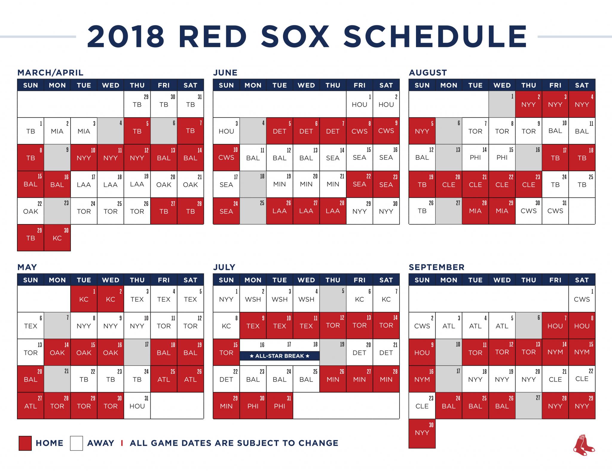 The Red Sox 2018 schedule is wacky | WEEI