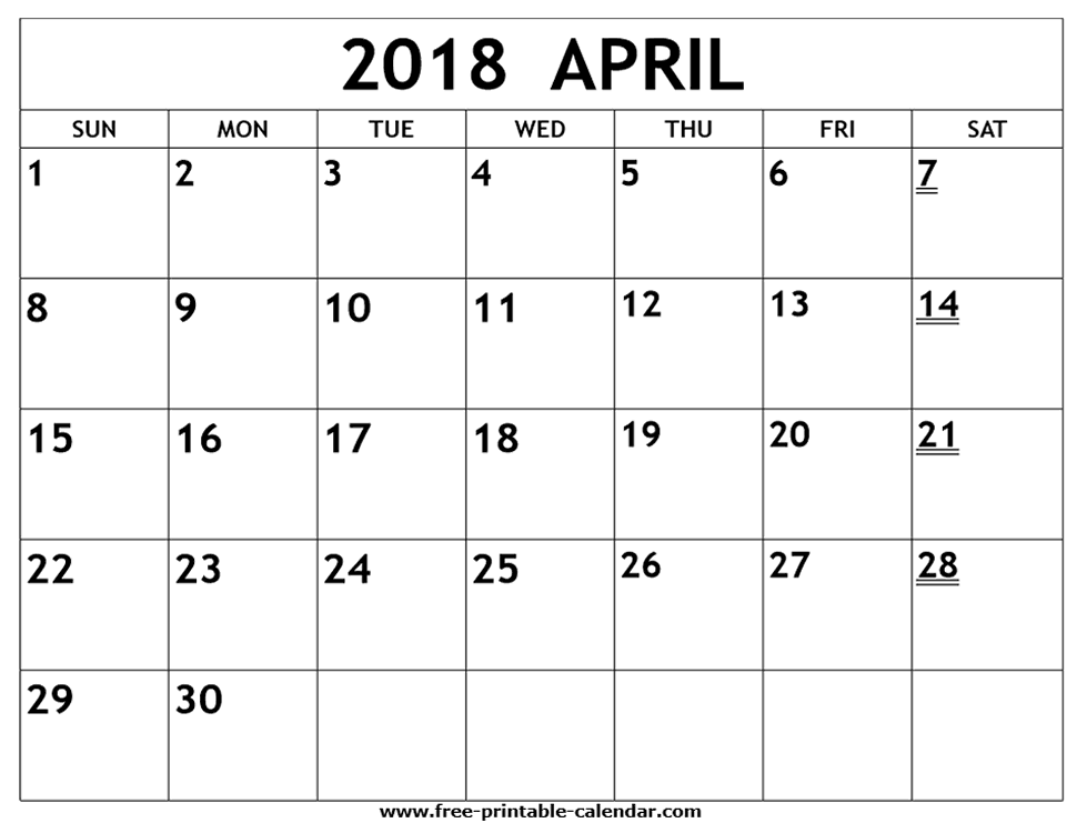 April 2018 Printable Calendar | printable calendar templates