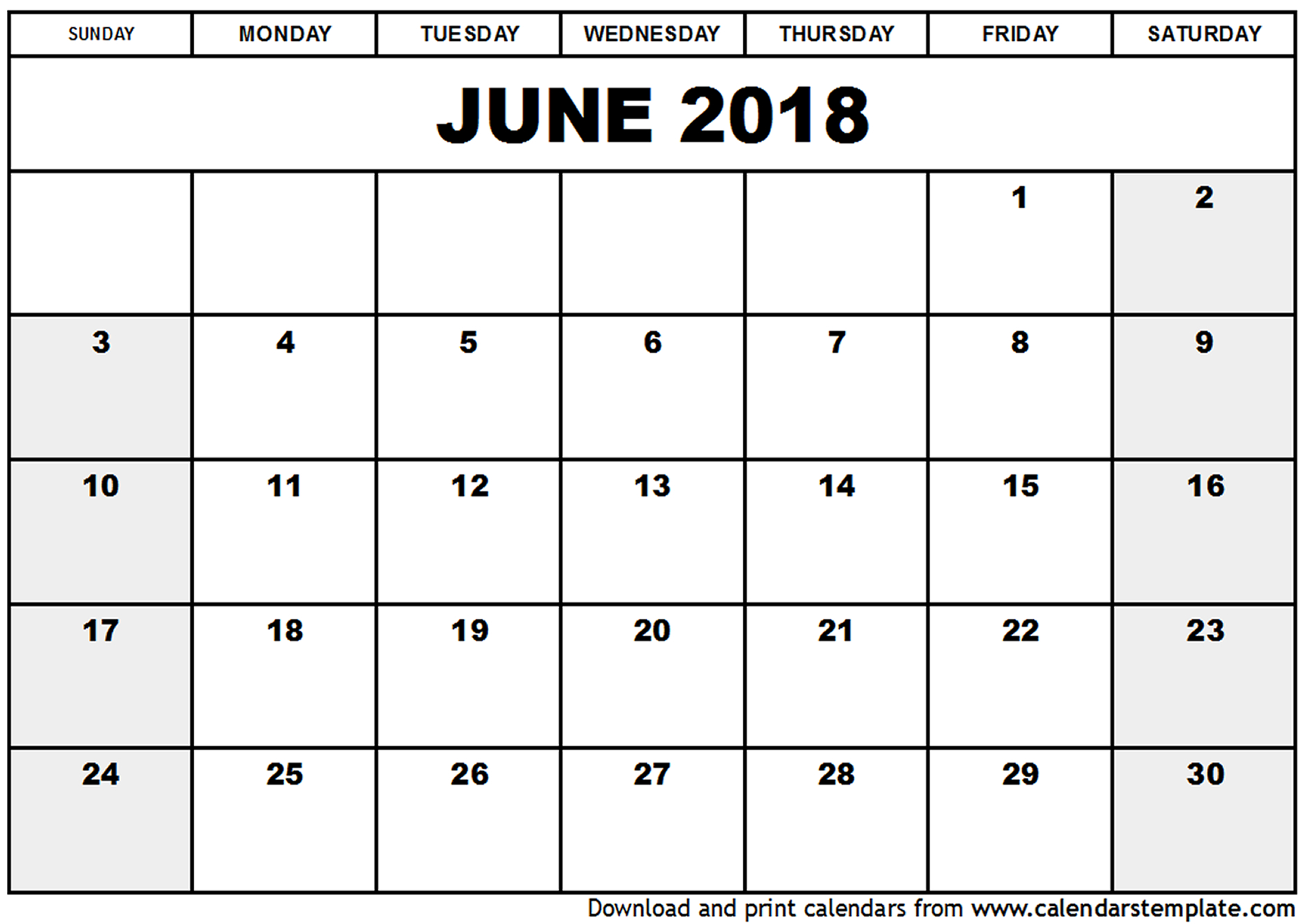 June 2018 Calendar Printable With Holidays | monthly calendar 2017