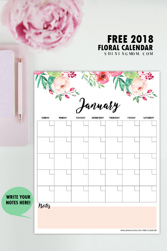2018 free printable calendars Lolly Jane