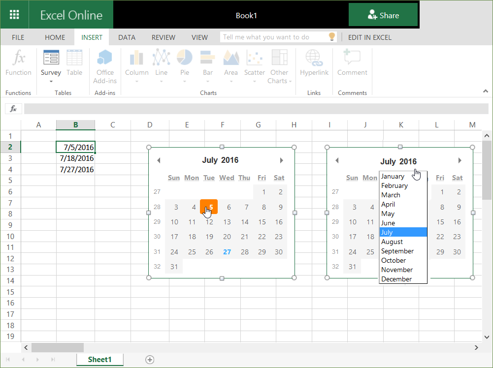Free Excel pop up calendar and Excel date picker