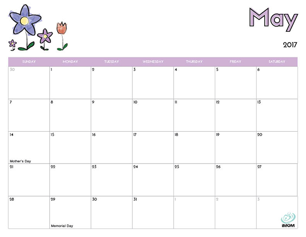 2017 Printable Calendar For Young children IMom Calendar Template 2019 graphic relating to Imom Calendar identify 2017 Printable Calendar For Children IMom Calendar Template 2019