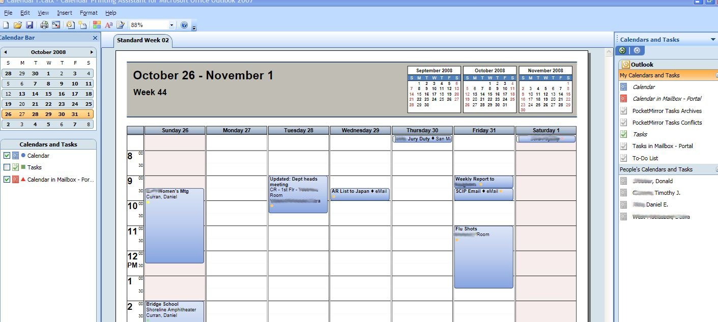 How To Print Multiple Outlook Calendars And Tasks In Overlay Mode 