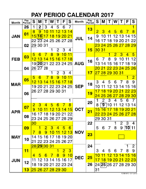 2018 Pay Period Chart