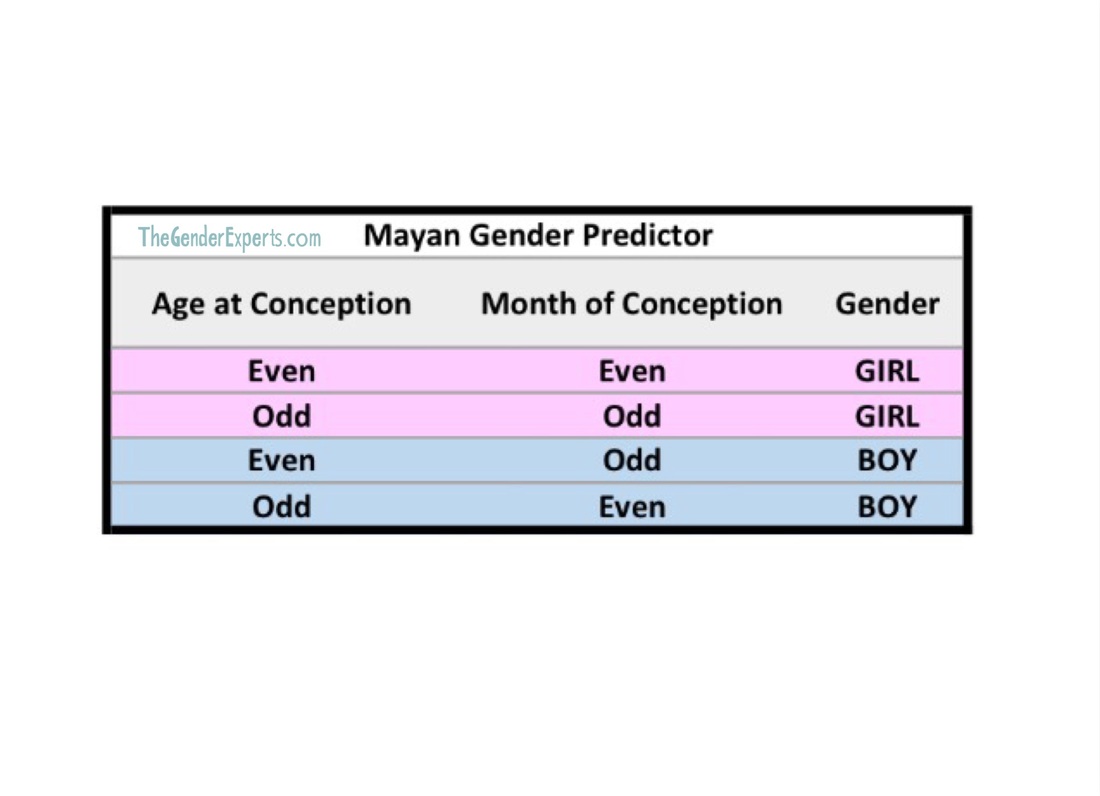 Mayan Gender Predictor Chart The Gender Experts.