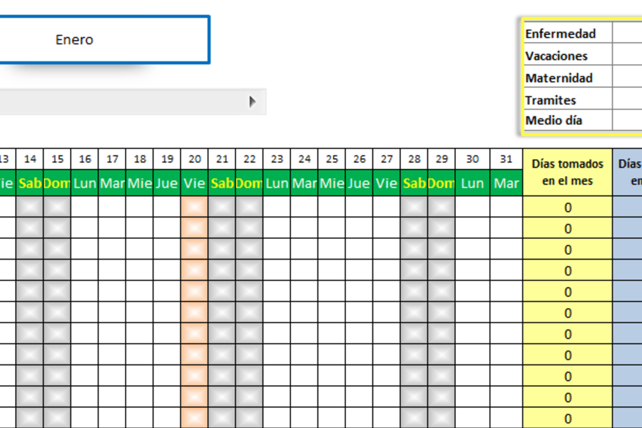 Planilla De Excel De Calendario De Vacaciones De Empleados Calendar Template 2021