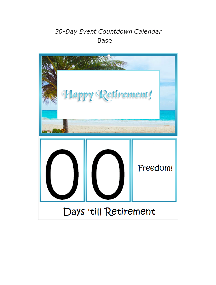 FREE Printable Retirement Countdown Calendar Decorations At Kid 