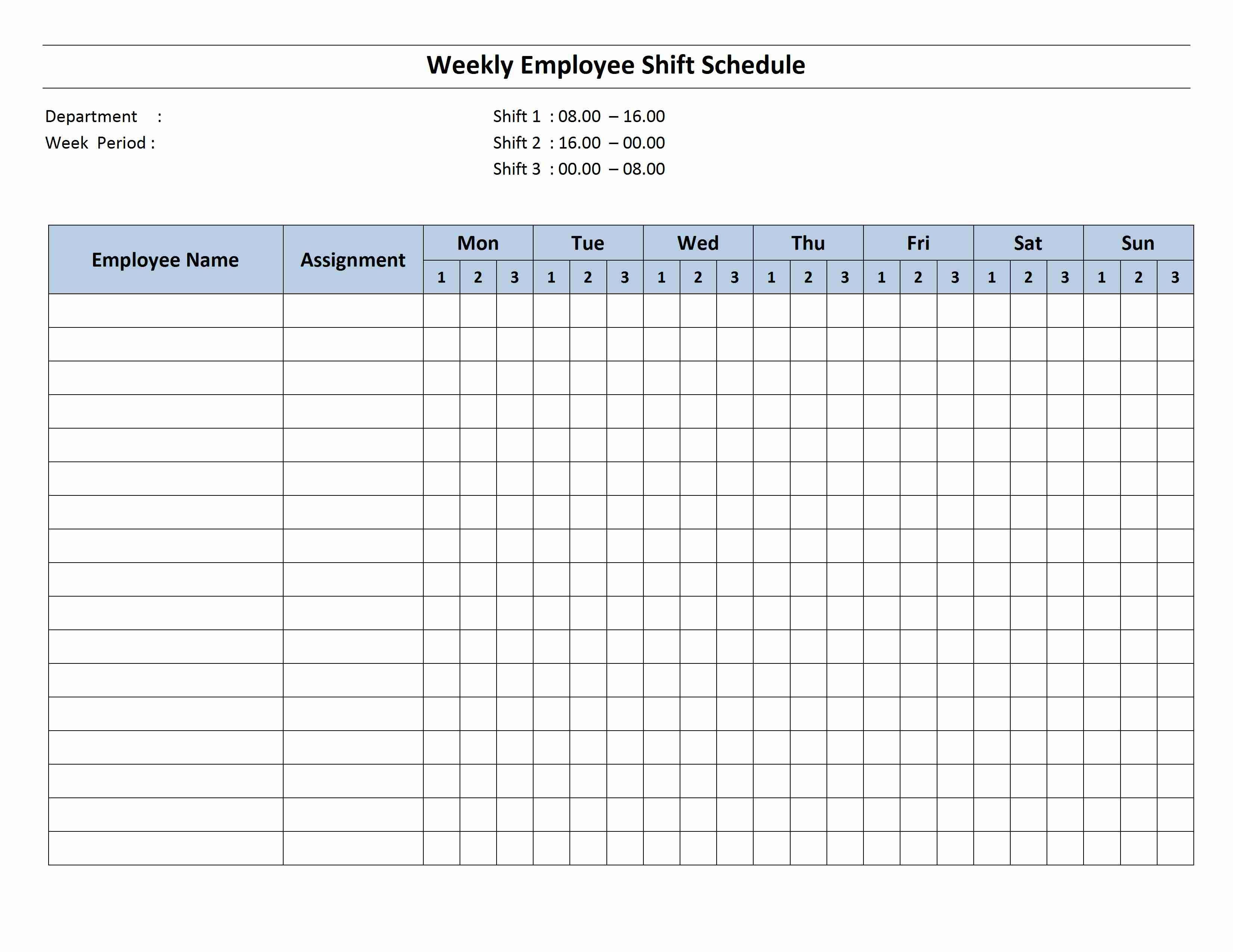 Printable Weekly and Biweekly Schedule Templates for Excel
