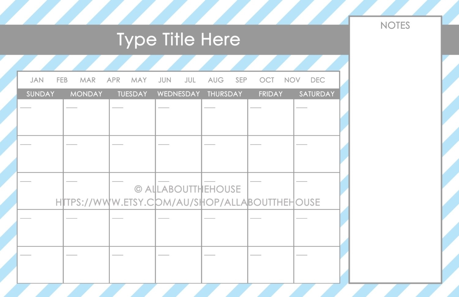 11X17 Calendar Template Word