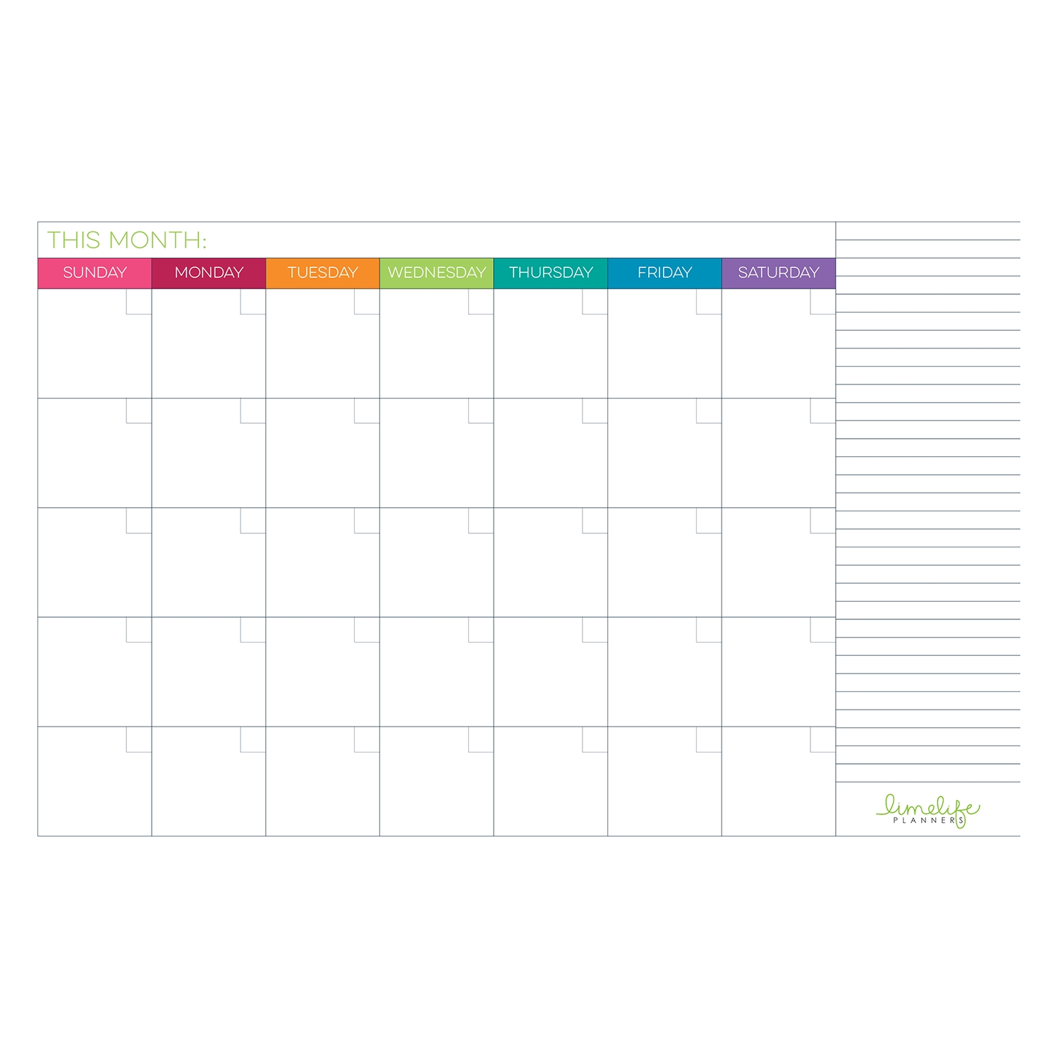 11X17 In. Calendar Page | Planner Pages, Planner Printables
