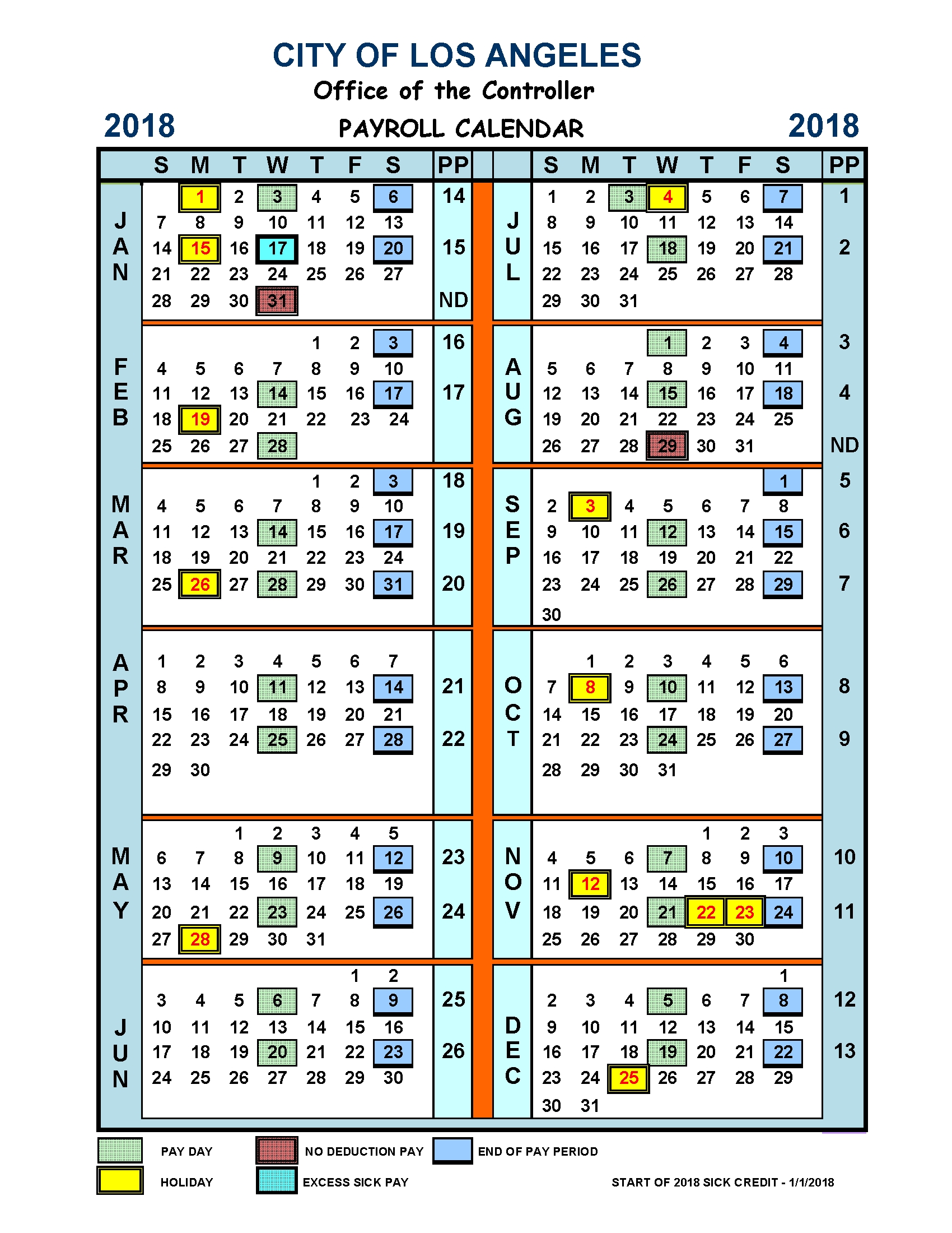 2018 Payroll Calendar Nfc | Payroll Calendars 2020