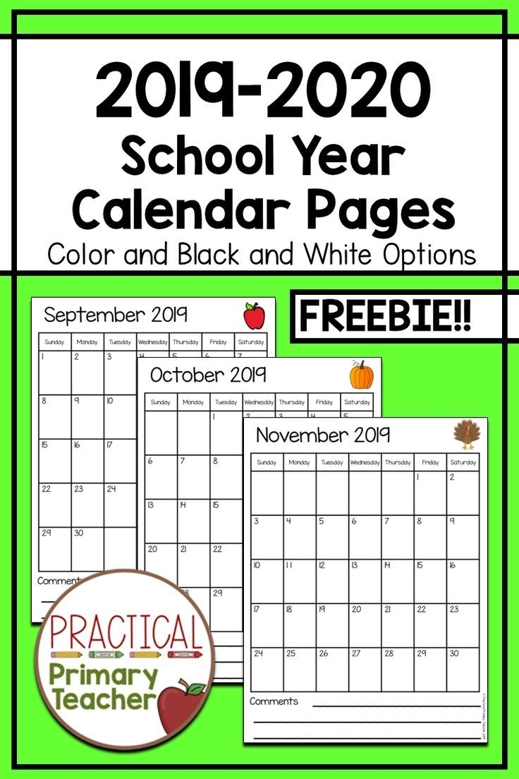 2019-2020 Calendars Free | Teacher Calendar, Printable