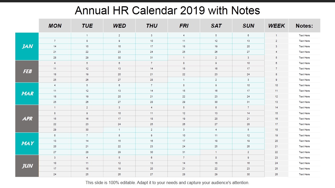 2019 Calendar: 13 Powerpoint Calendar Templates - The