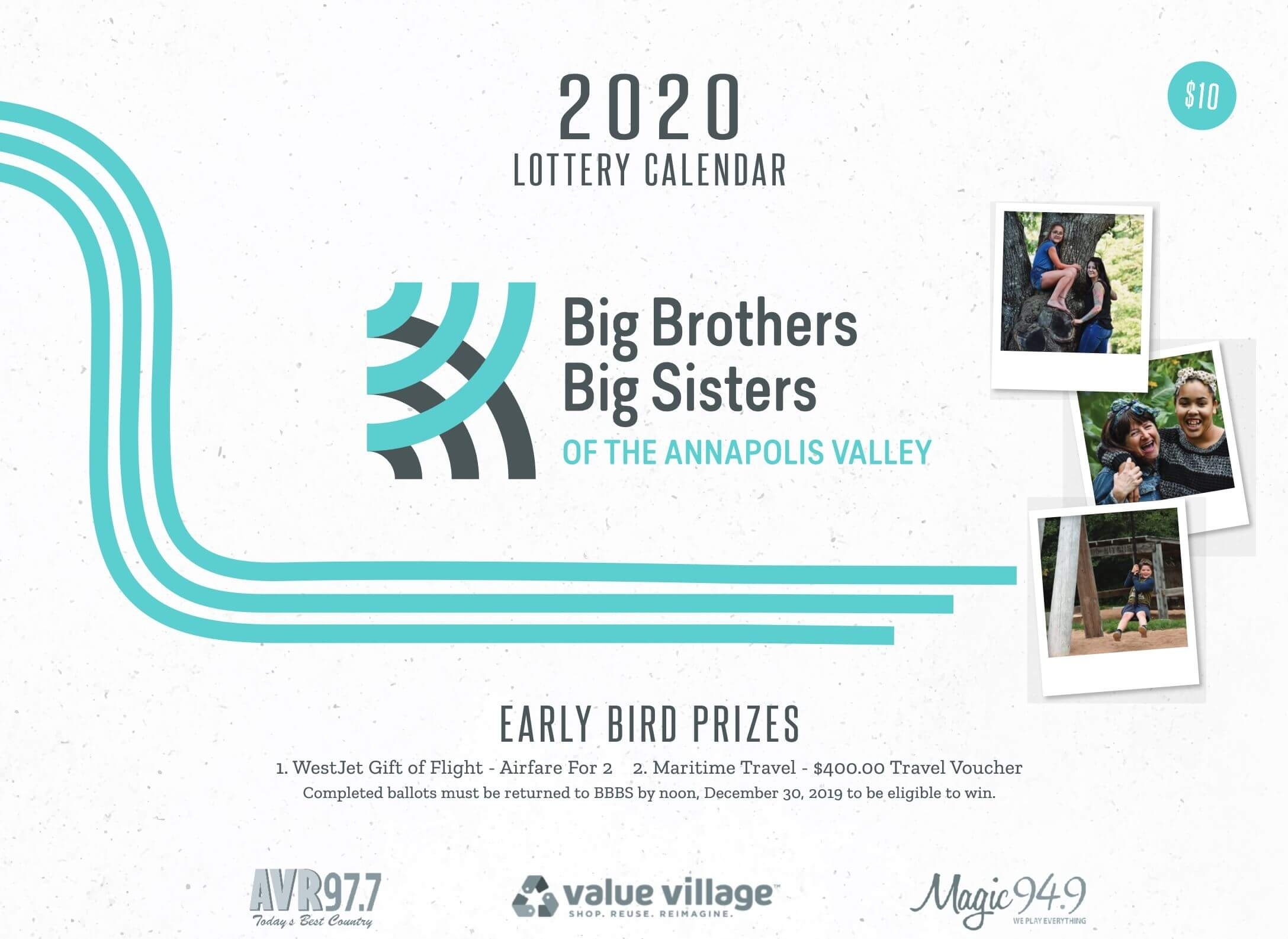 2020 Lottery Calendars Now Available! - Big Brothers Big