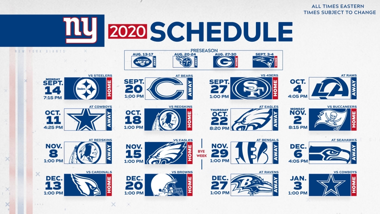2020 New York Giants Schedule: Complete Schedule And Match