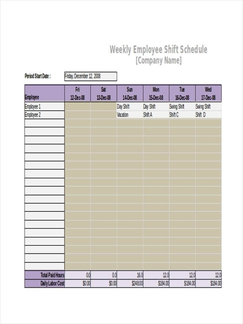 3+ Shift Calendar Templates - Pdf | Free &amp; Premium Templates