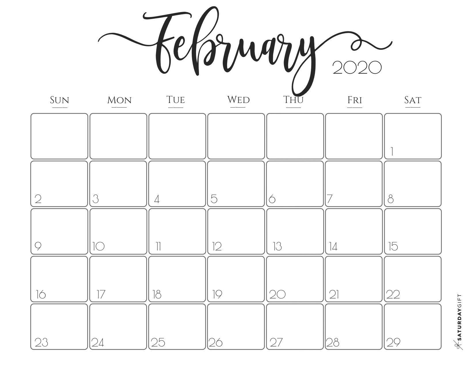 30 Free February 2020 Calendars For Home Or Office - Onedesblog