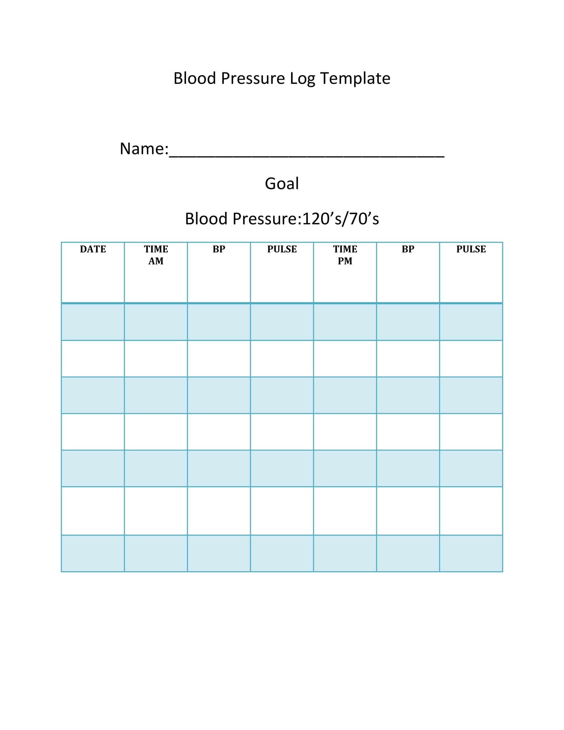 blood pressure printable charts