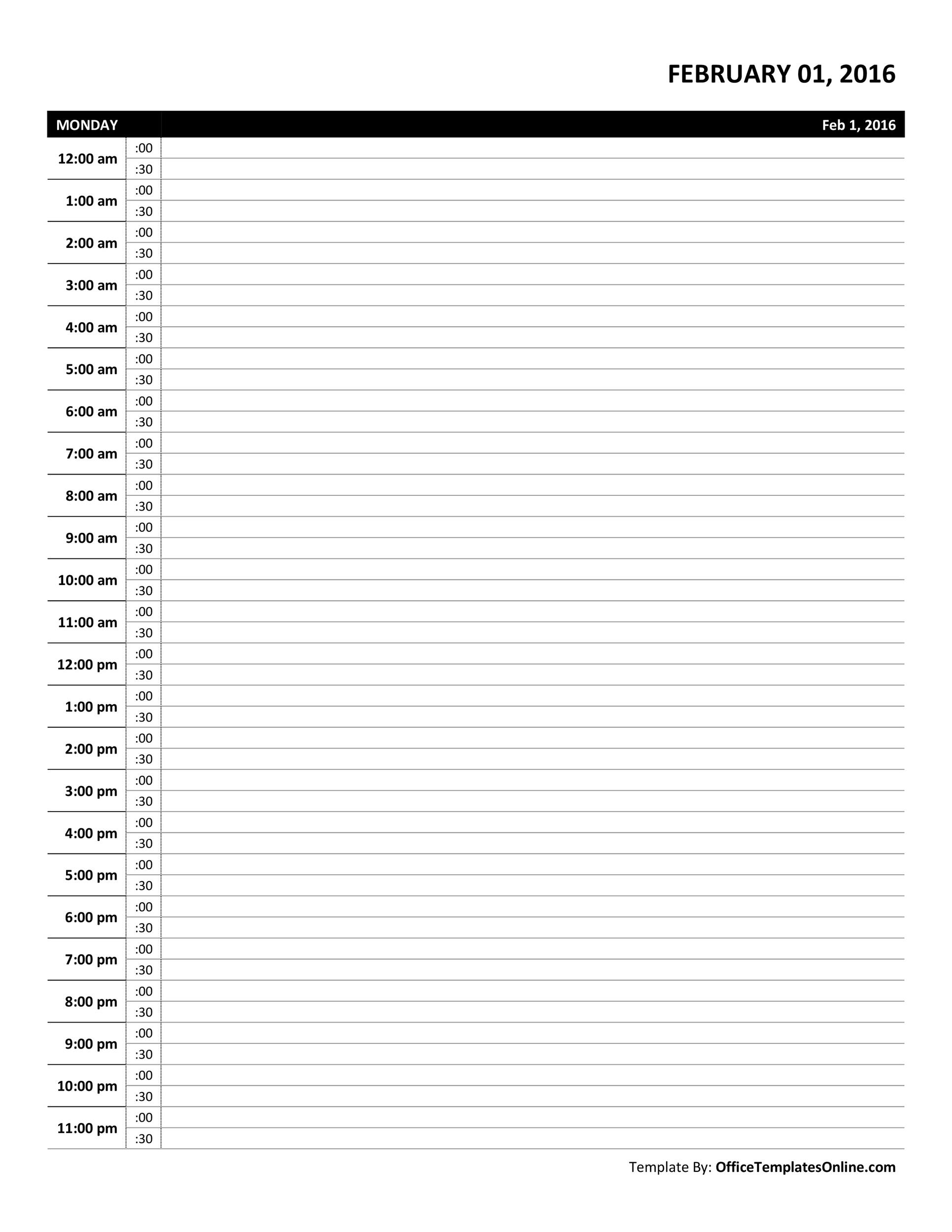 47 Printable Daily Planner Templates (Free In Word/excel/pdf)