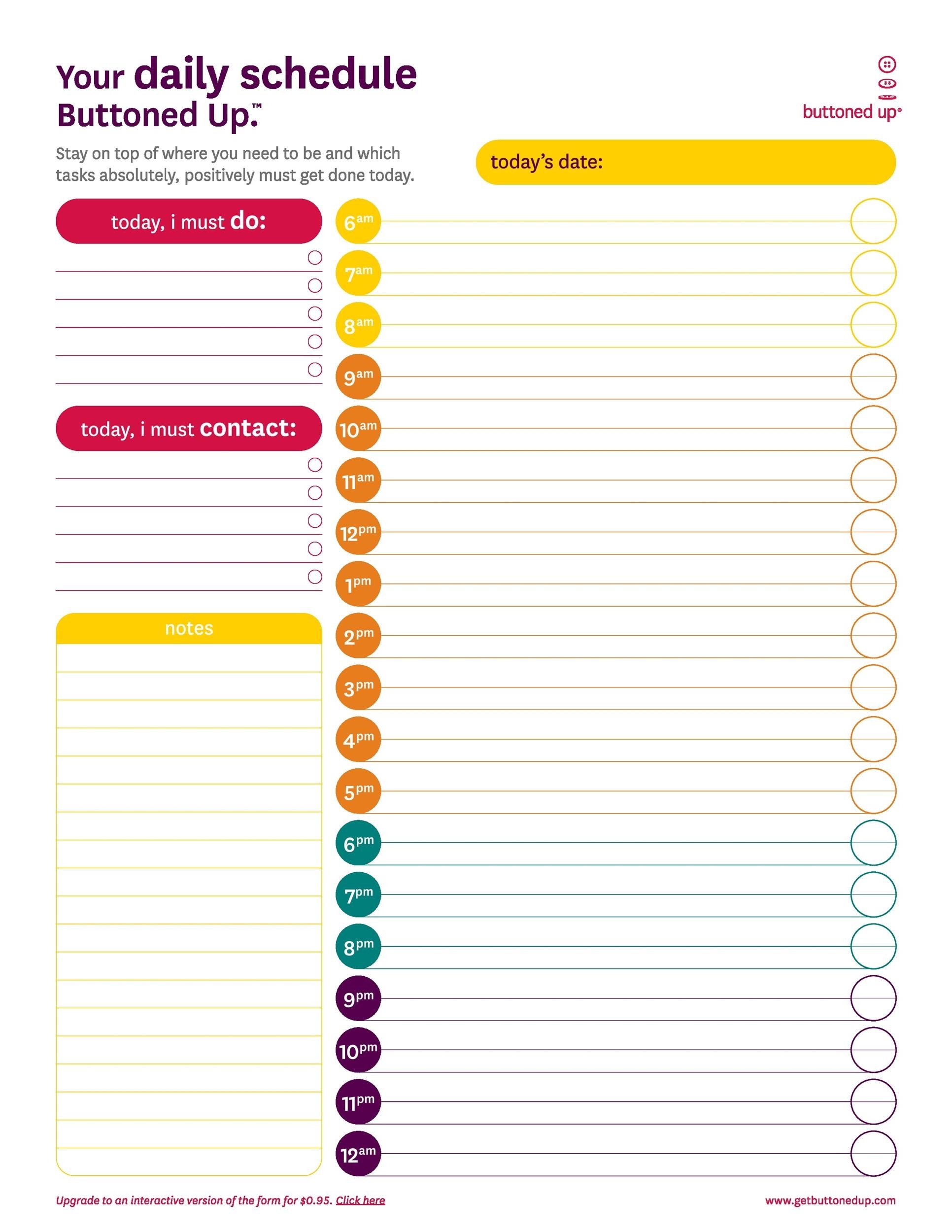 47 Printable Daily Planner Templates (Free In Word/excel/pdf)