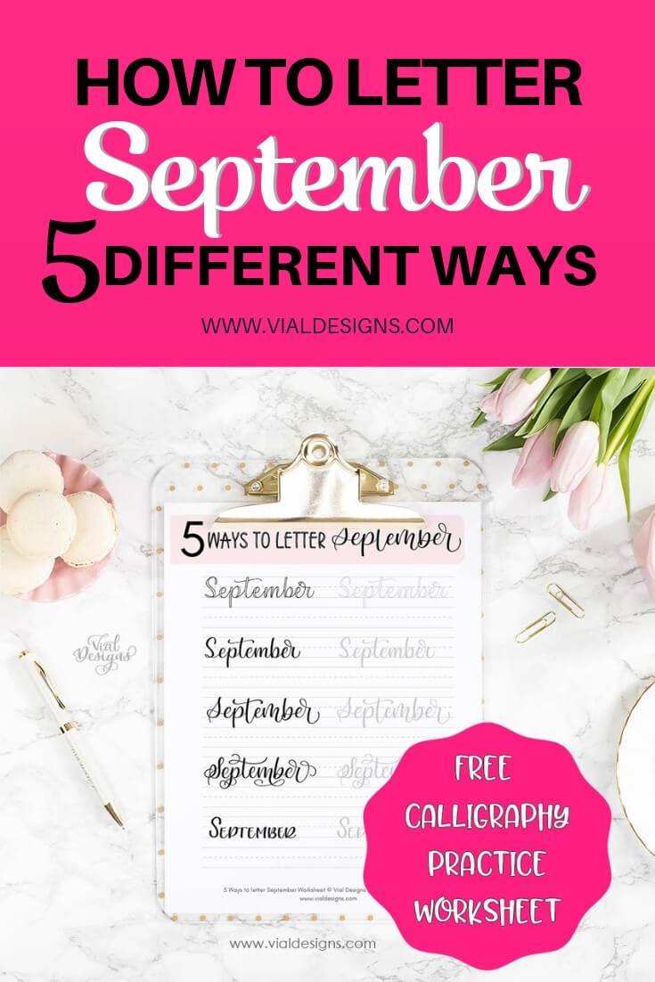 5 Ways To Letter September + Free Practice Worksheet By