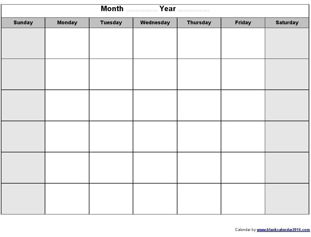 8X11 Printable Blank Calendar Calendar Template 2022