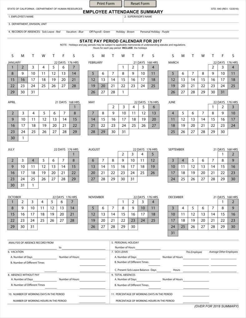 Template Absence Calender | Calendar Template 2021