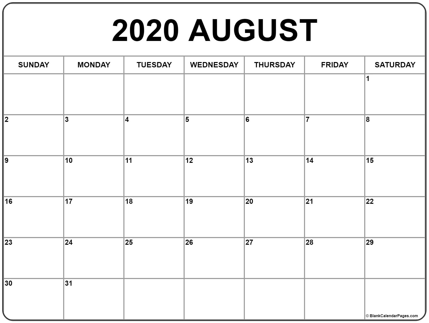 Free Printable Lined Monthly Calendar 2020 Calendar