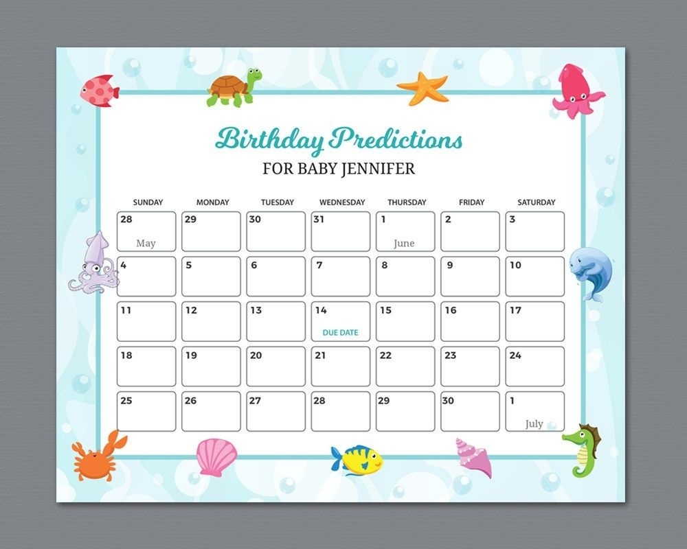 Baby Due Date Calendar Sign, Birthday Predictions, Guess The