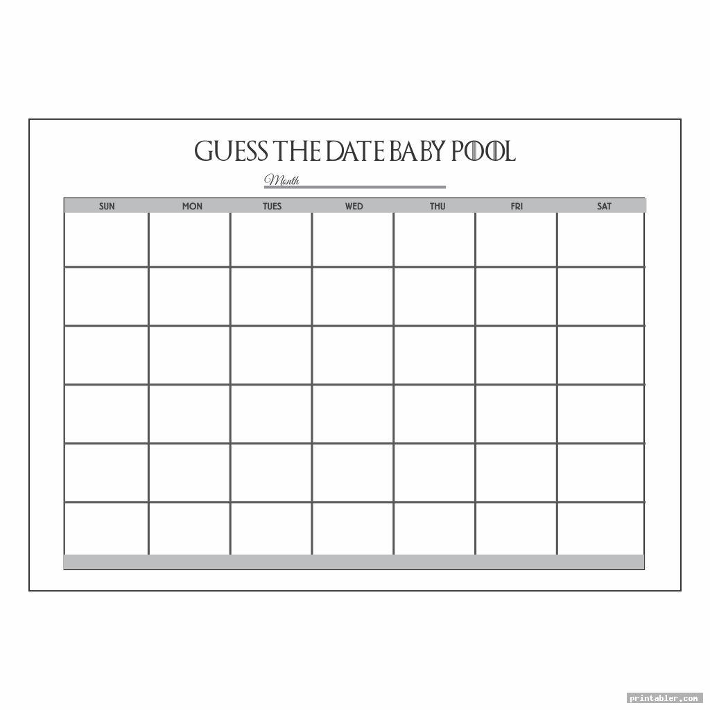 Baby Due Date Pool Template Printable - Printabler