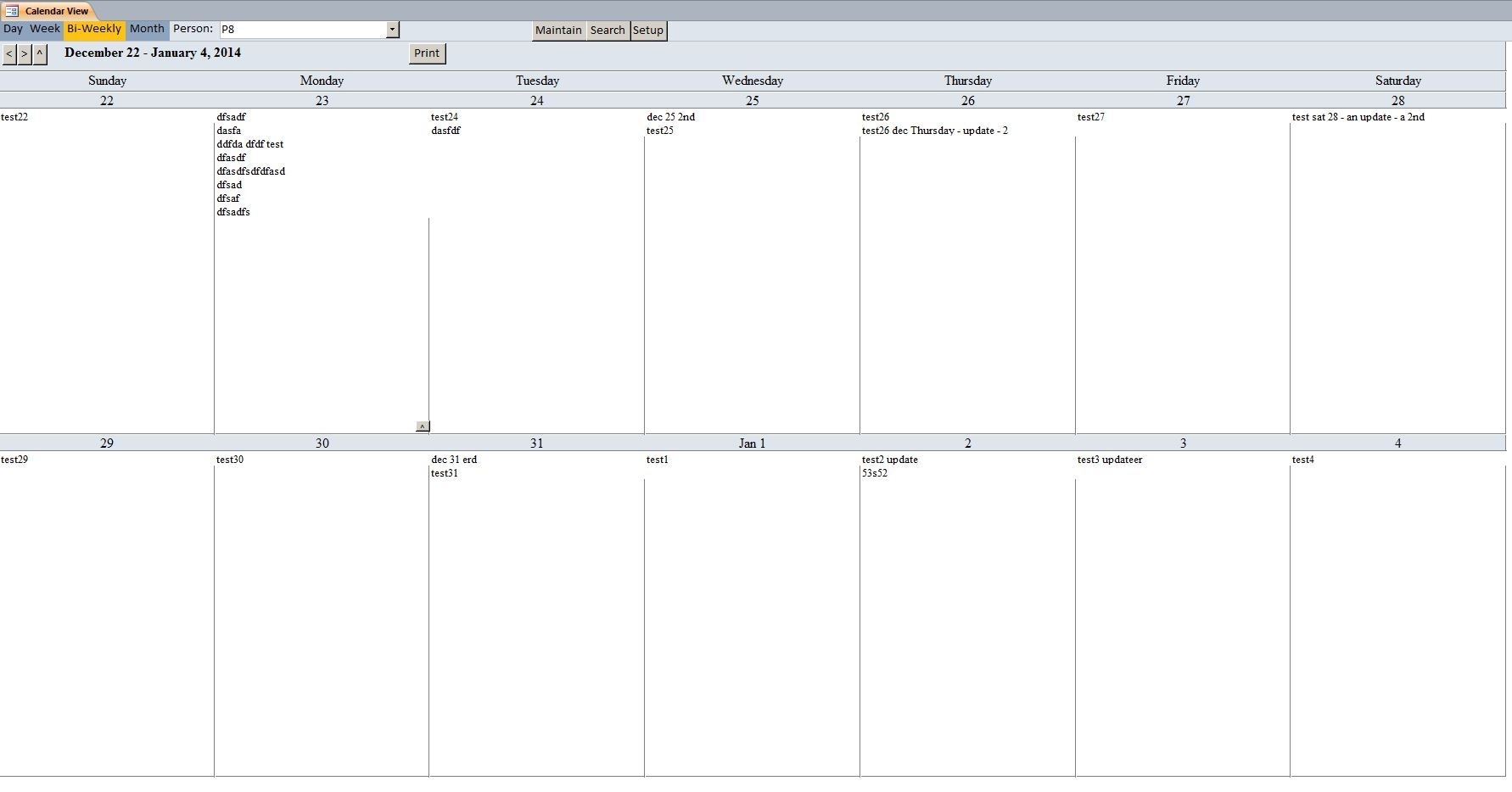 Basic Calendar Scheduling Database Template | Calendar