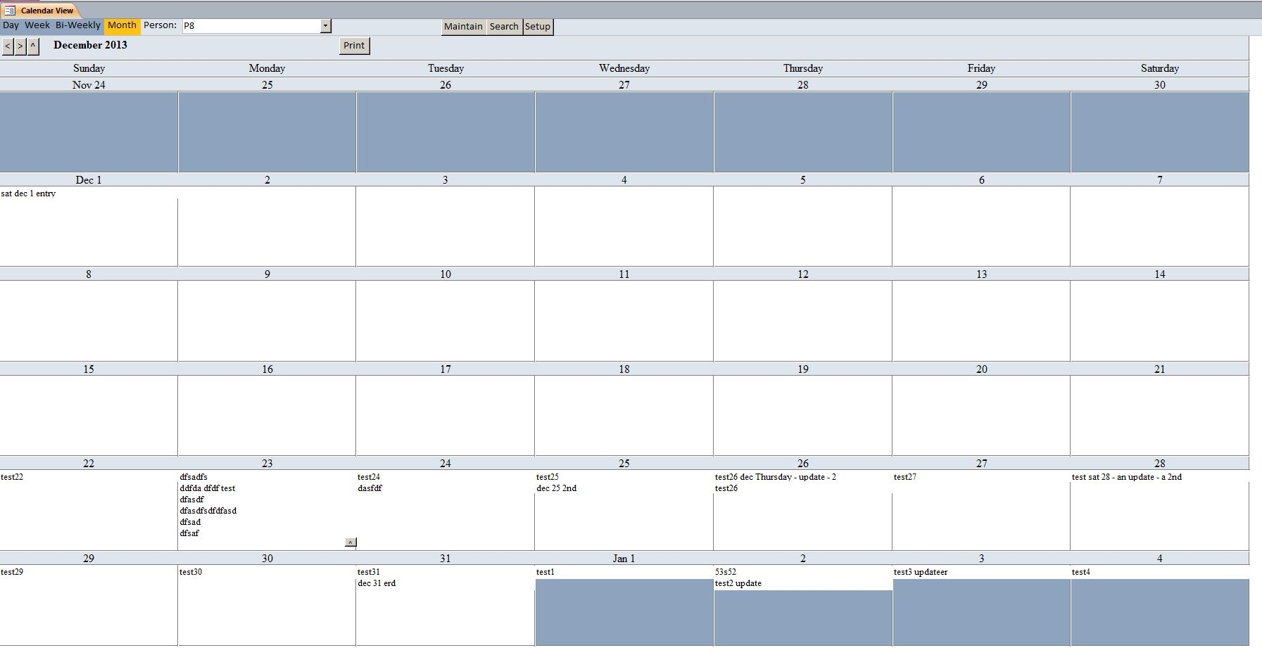 Basic Calendar Scheduling Database Template | Calendar