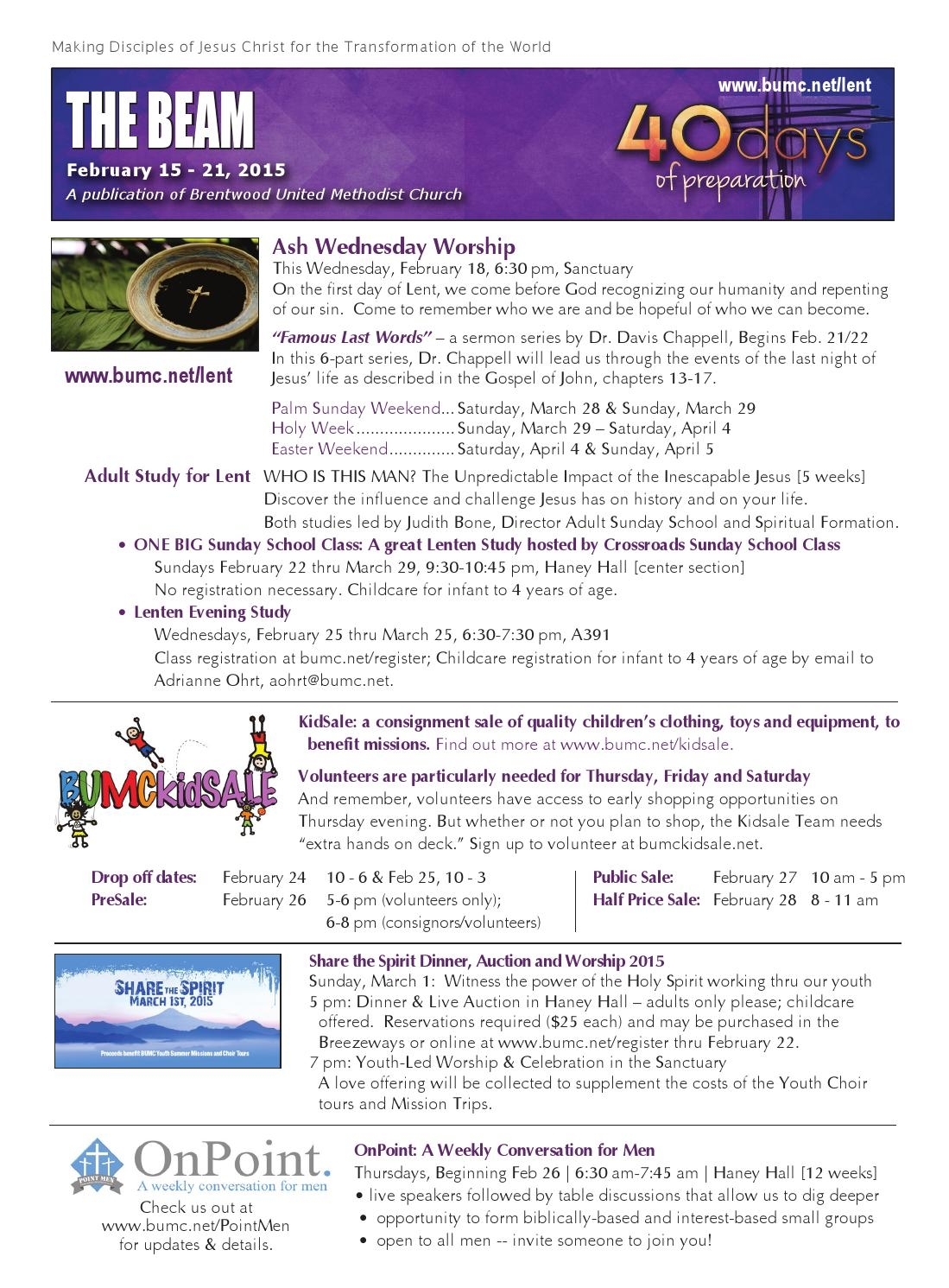 Beam - Feb 15 Issue By Brentwood United Methodist Church - Issuu