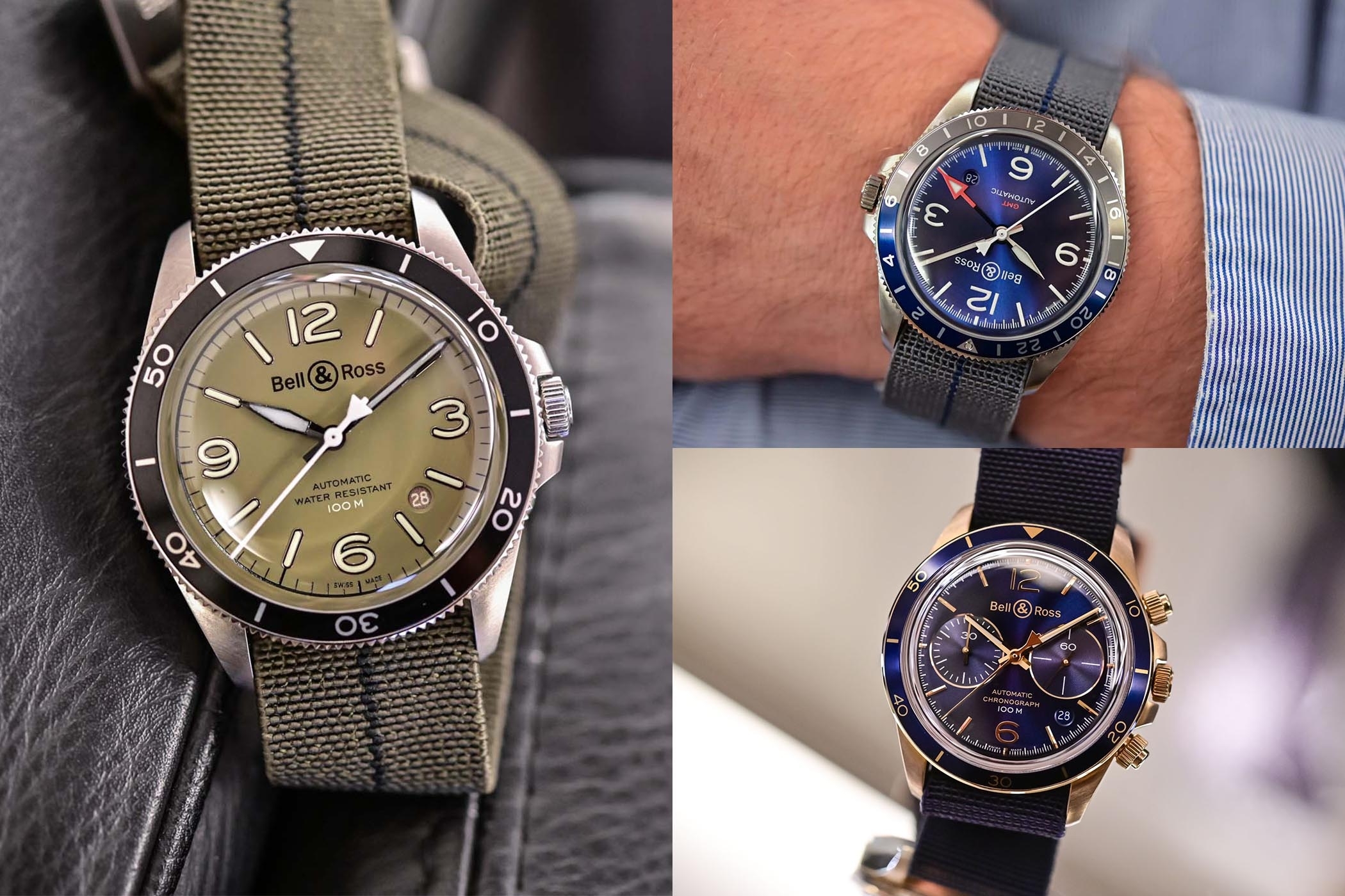 Bell &amp; Ross Vintage Military Green, Gmt Blue And Aeronavale