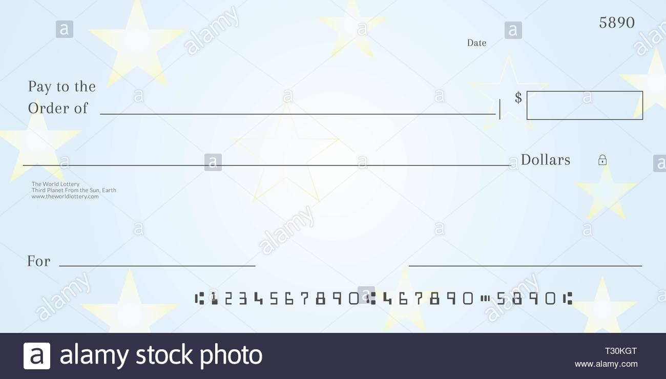 Blank Lotto Ticket Template. Empy Lottery Check Stock Vector