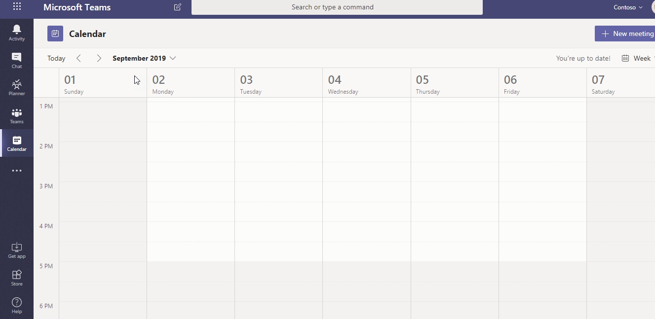 Calendar App In Microsoft Teams