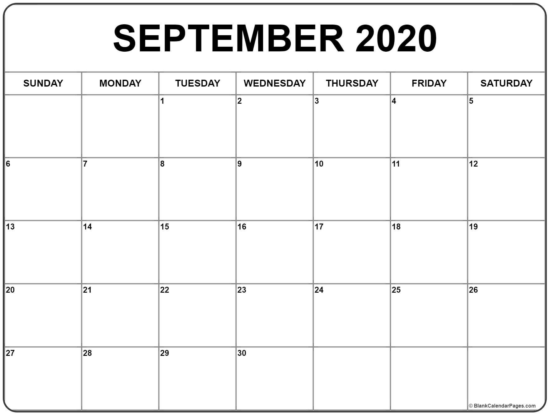 Calendar For September 2020 Printable | Monthly Calendar