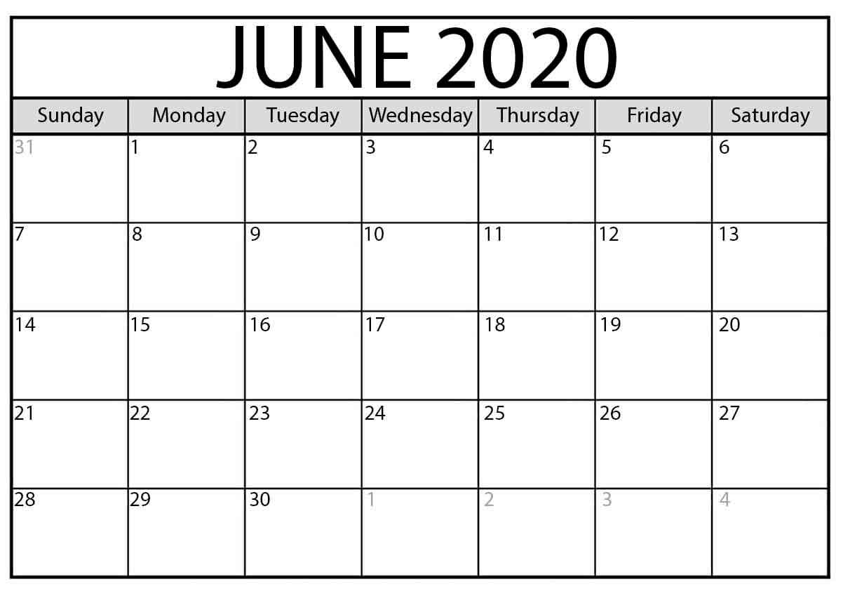 Calendar Month June 2020 A Free Latest Calendar &amp; Holidays