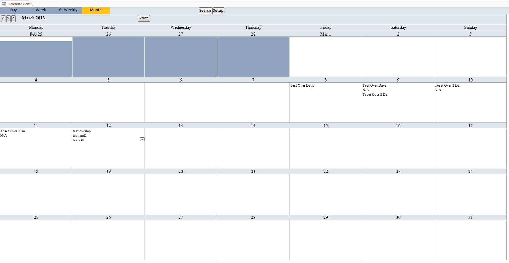 Calendar Scheduling Database Template | Calendar Software