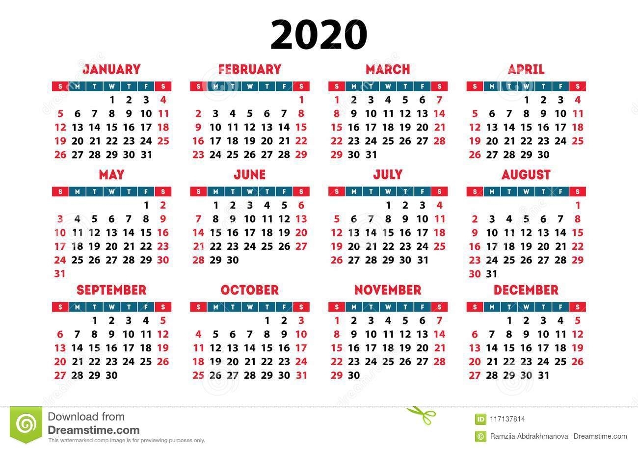 Calendario 2020 Con Numero De Semanas Para Imprimir