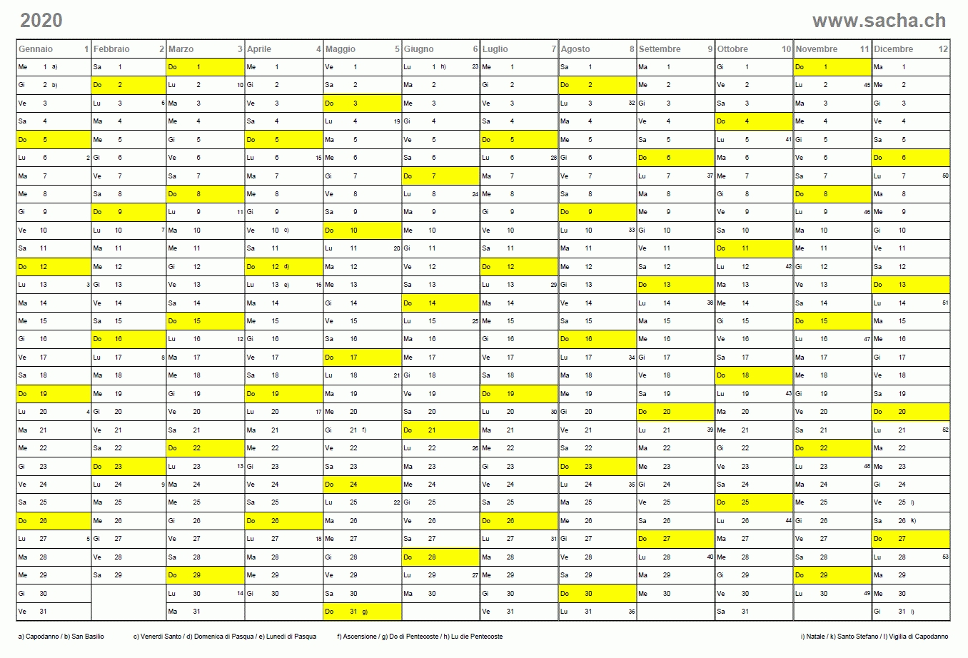 Calendario Da Stampare Gratis 2020 - 2021