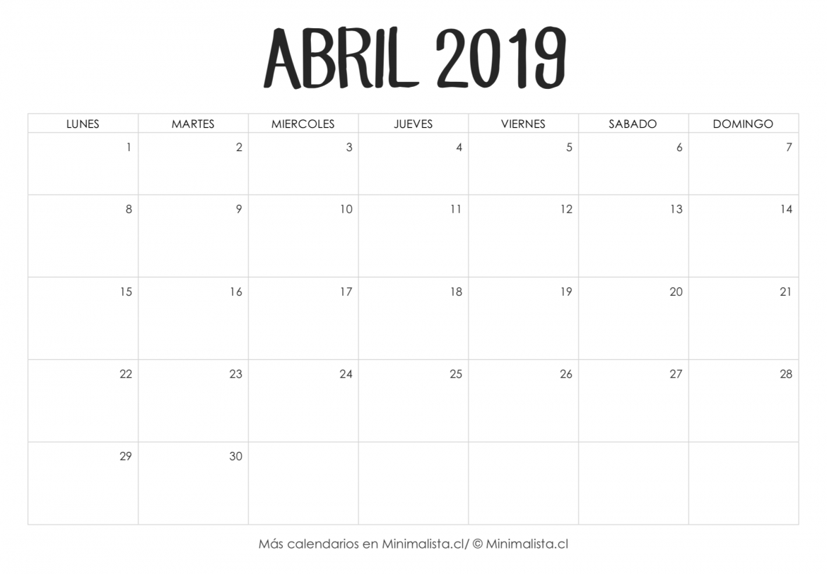 Calendarios 2019 Para Imprimir (Con Imágenes) | Calendario