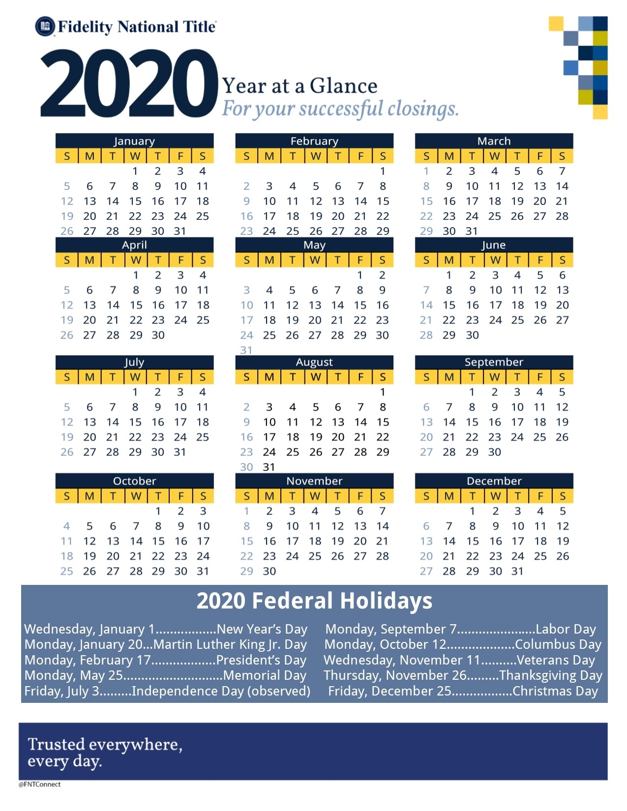 Calendars | Fidelity Southern California