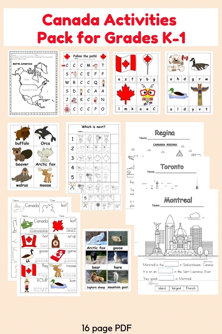 Canada Activities Pack For K-1 | Castle View Academy