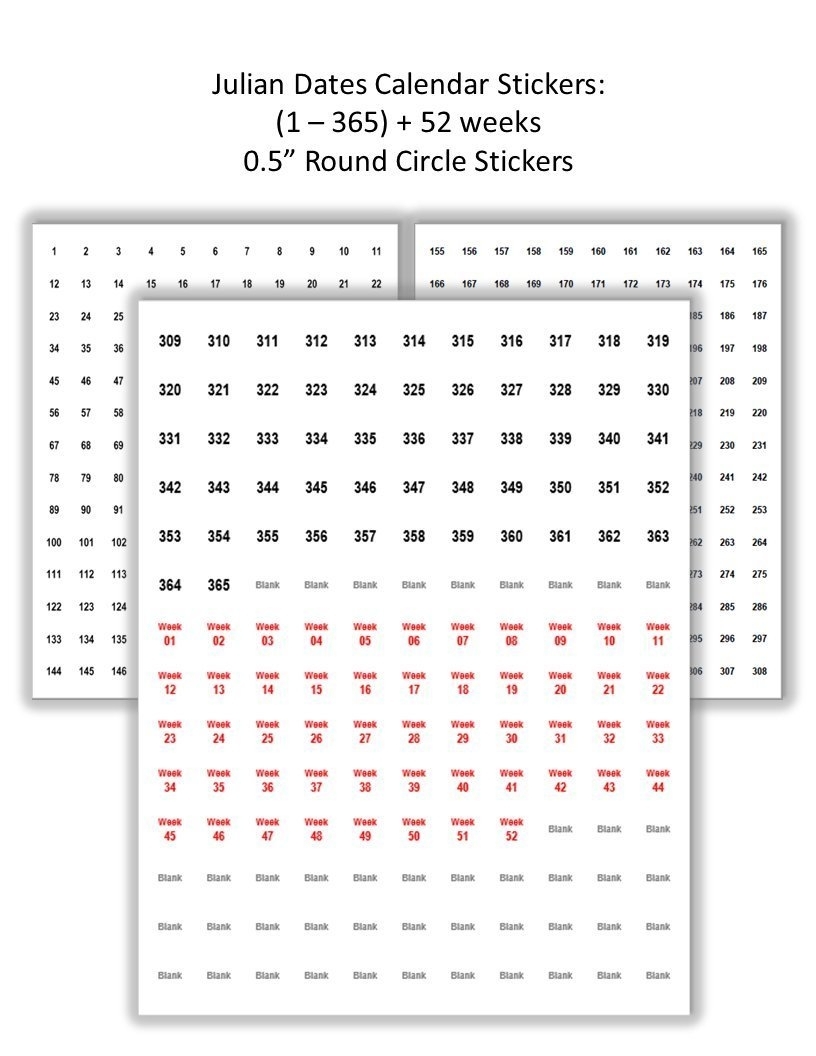 Calendar Numbering The Days 1 To 365 Calendar Template 20242025