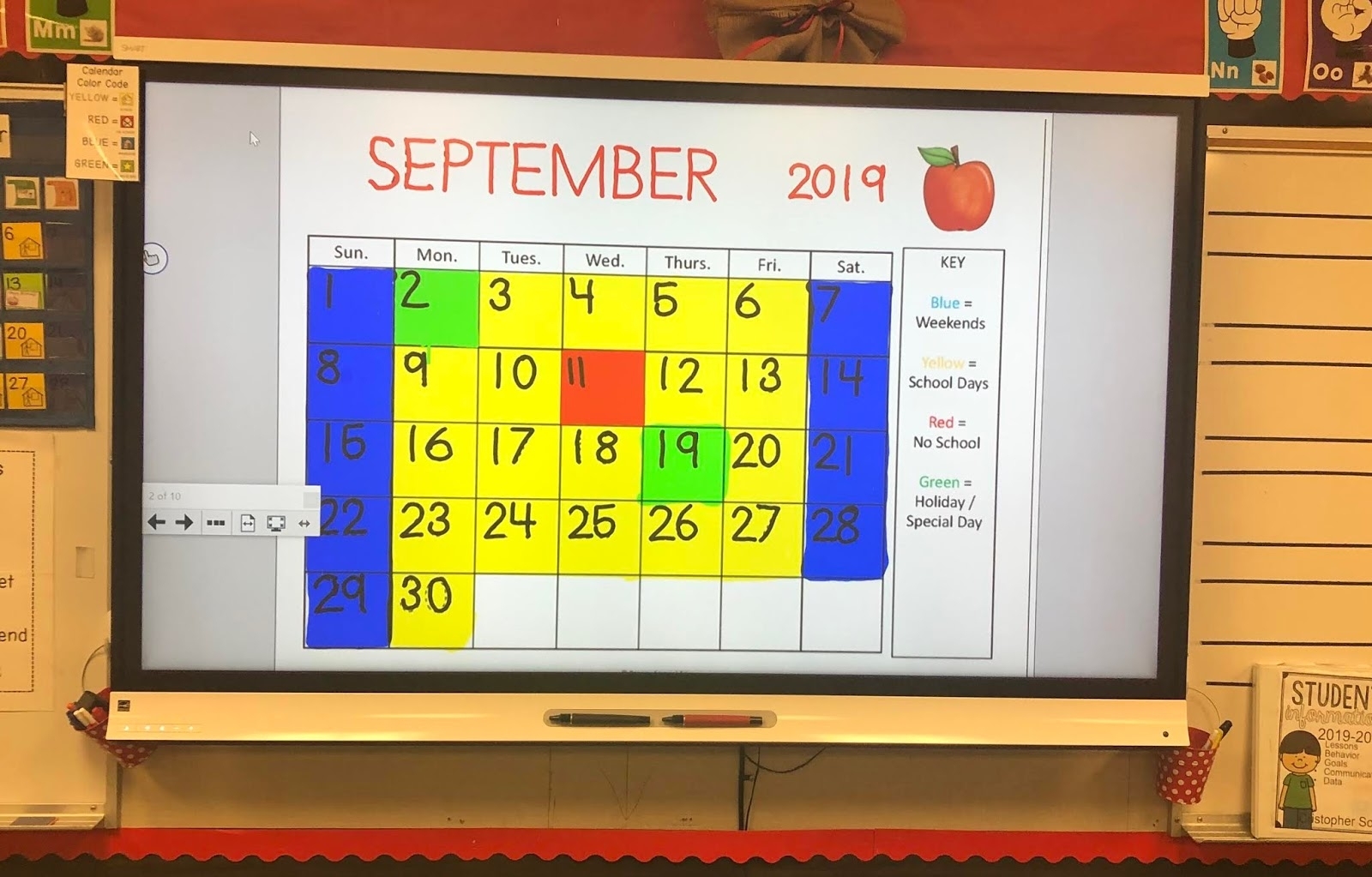 Color Coded Calendar Visuals - Breezy Special Ed