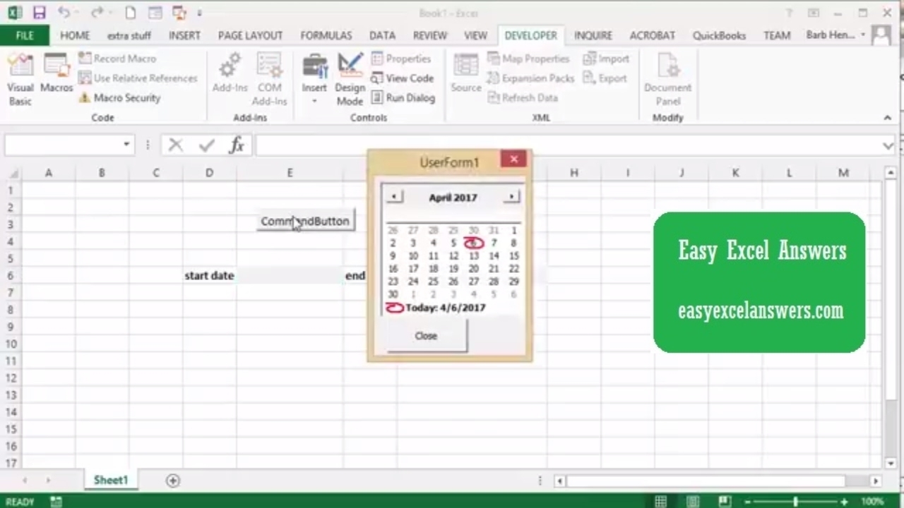 Create A Pop-Up Calendar On Your Excel Sheet