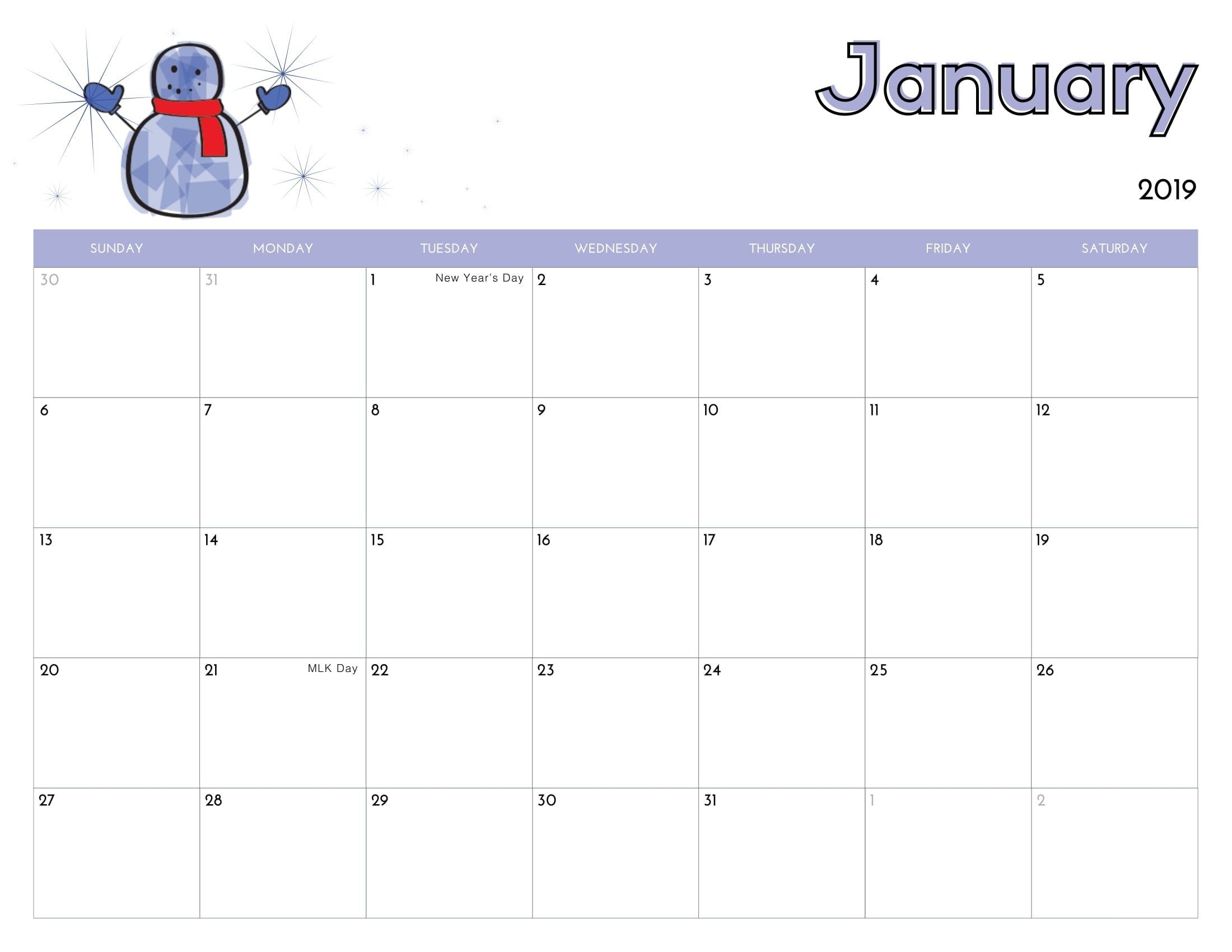 Cute January 2020 Calendar Printable Wallpapers Hd | Kids