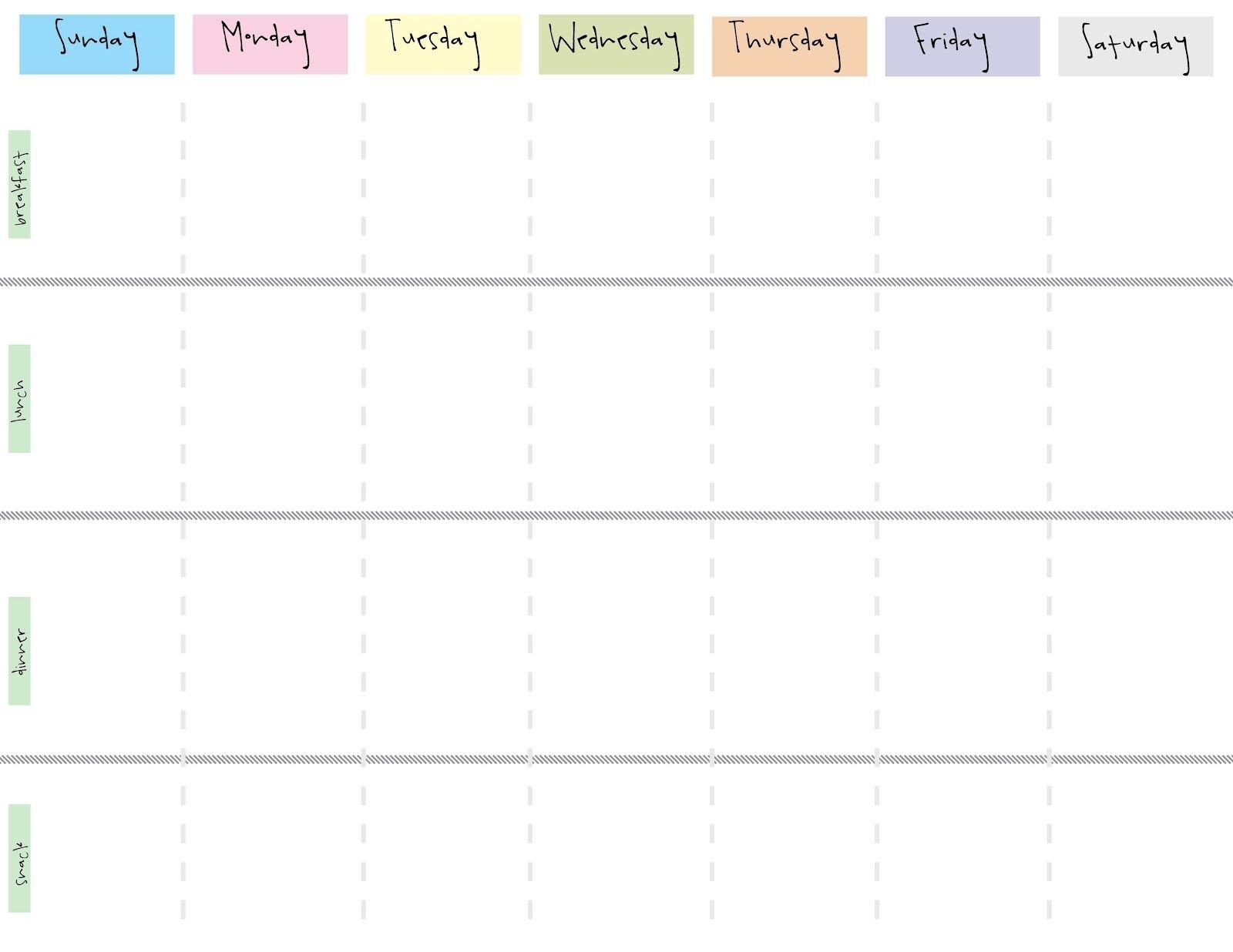 Cute Printable Blank Calendar Weekly Schedule | Weekly